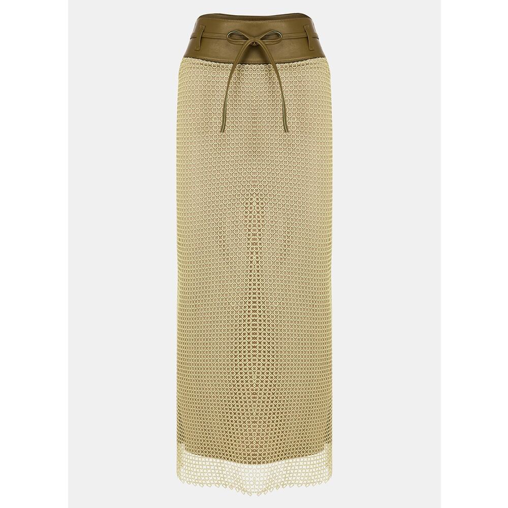 Christopher Esber Diamond Lace Belted Column Skirt